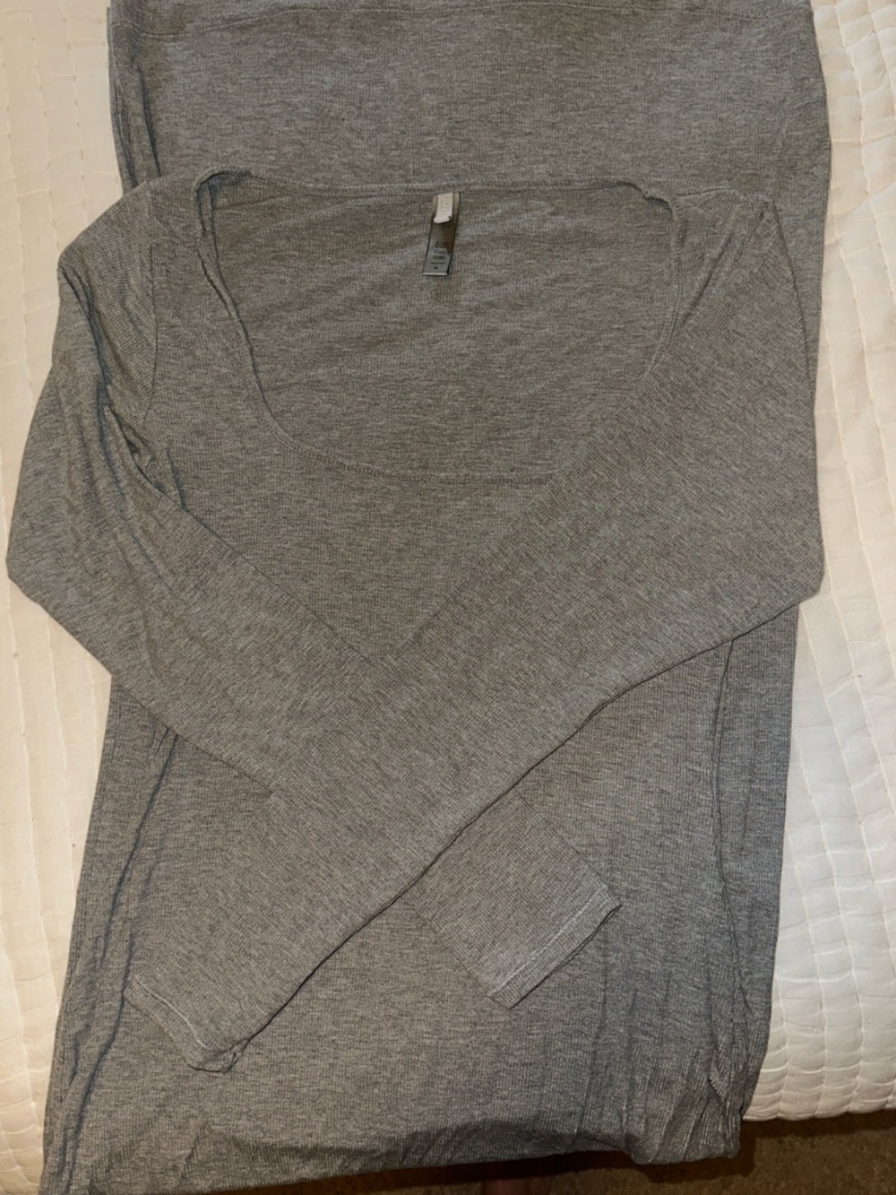 SKIMS Gray Long Sleeve Scoop Neck dress